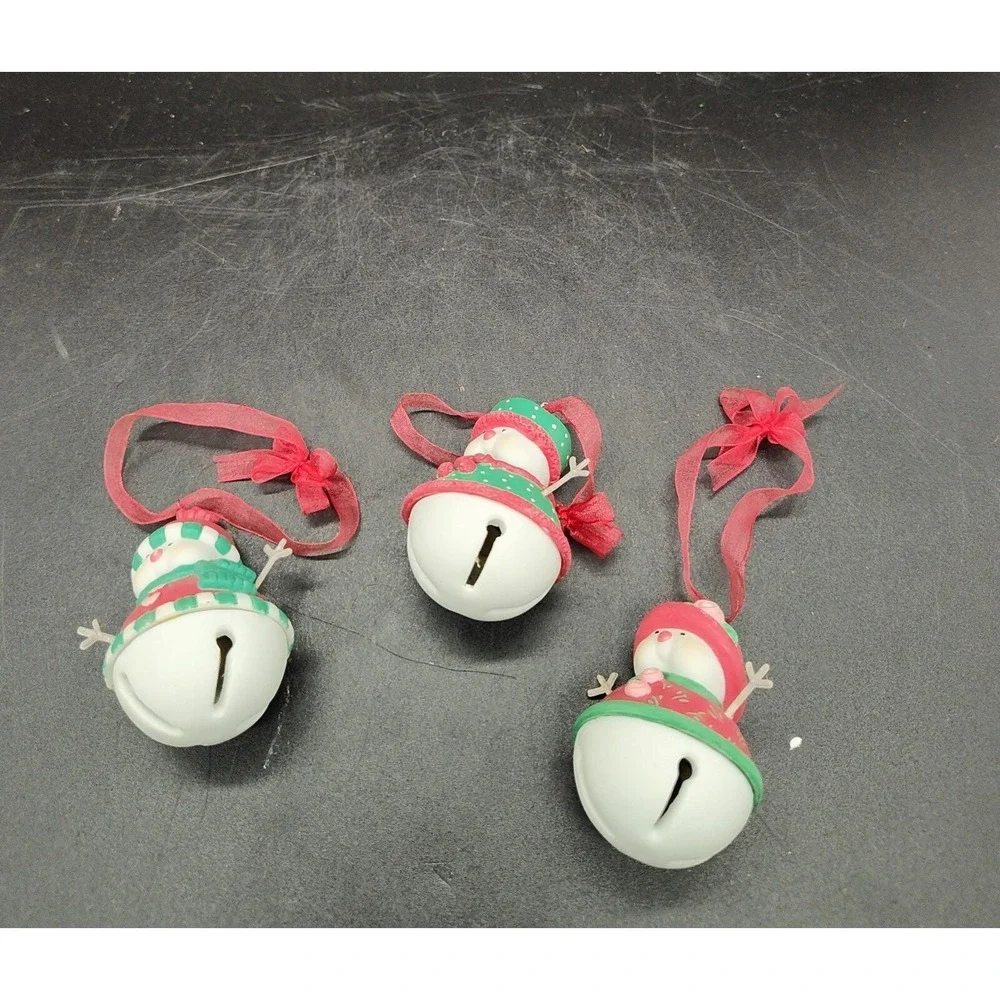 Snow Bells ~2002 Hallmark Keepsake Christmas Ornament~ Snowman Family, Porcelain